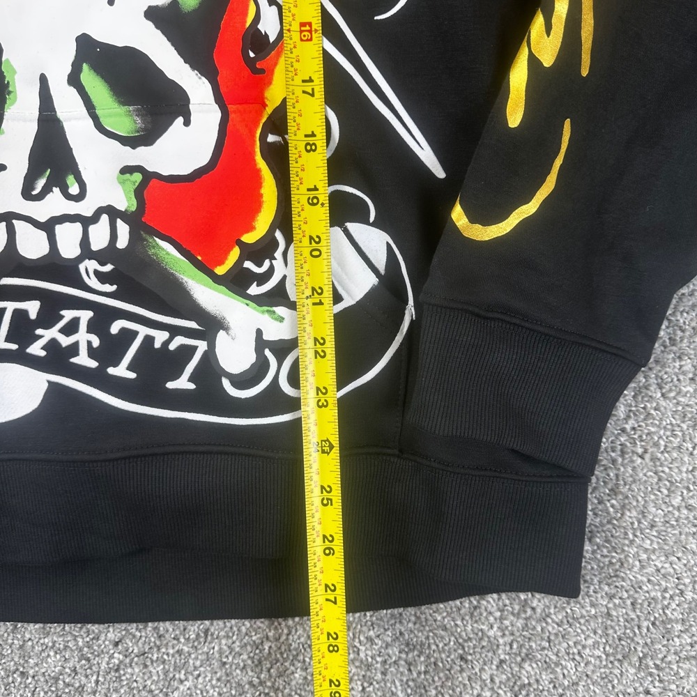 Ed Hardy Hoodie Men XL Black Skull Tattoo Pullover Sweatshirt Streetwear NEW - Picture 7 of 8